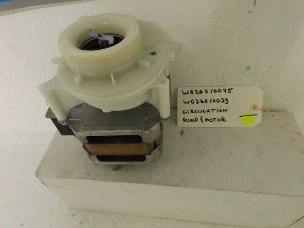 GE HOTPOINT DISHWASHER WD26X10045 WD26X10033 CIRCULATION PUMP & MOTOR USED GE HOTPOINT DISHWASHER WD26X10045 WD26X10033 CIRCULATION PUMP & MOTOR USED